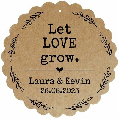Geschenkanhänger Blume: Let LOVE grow ... Geschenkanhänger Blume: Let LOVE grow ...