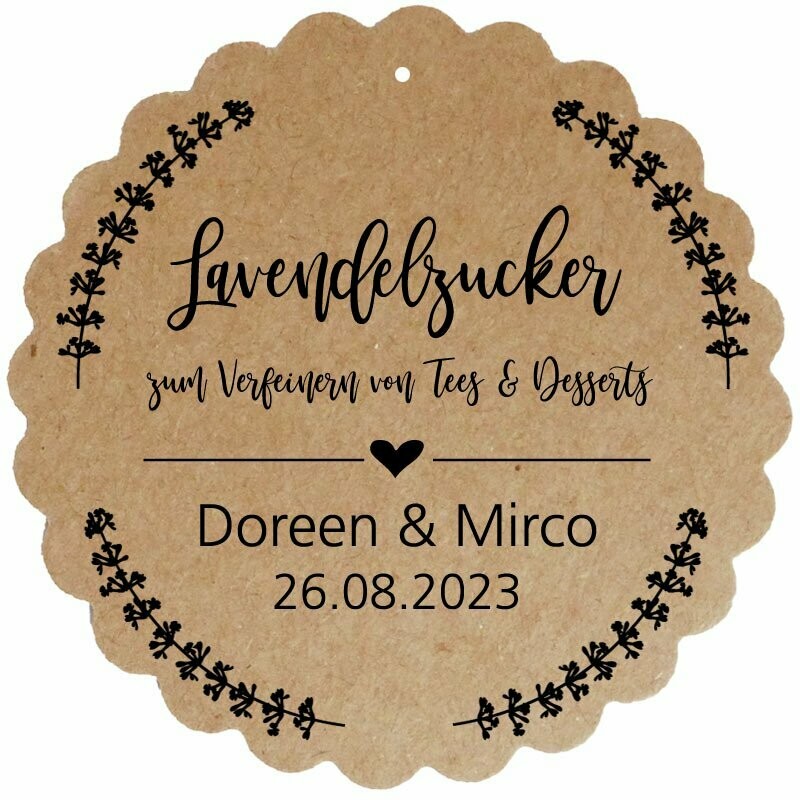 Geschenkanhänger Blume: LAVENDELZUCKER