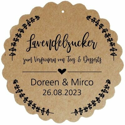Geschenkanhänger Blume: LAVENDELZUCKER Geschenkanhänger Blume: LAVENDELZUCKER