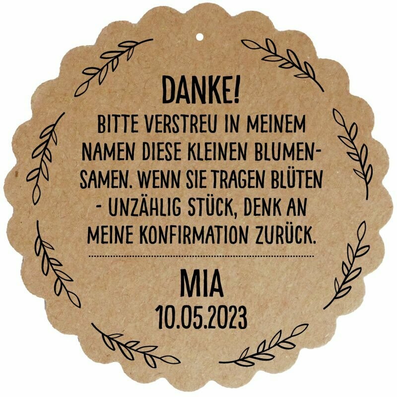 Geschenkanhänger Blume: Konfirmation/Kommunion Geschenkanhänger Blume: Konfirmation/Kommunion