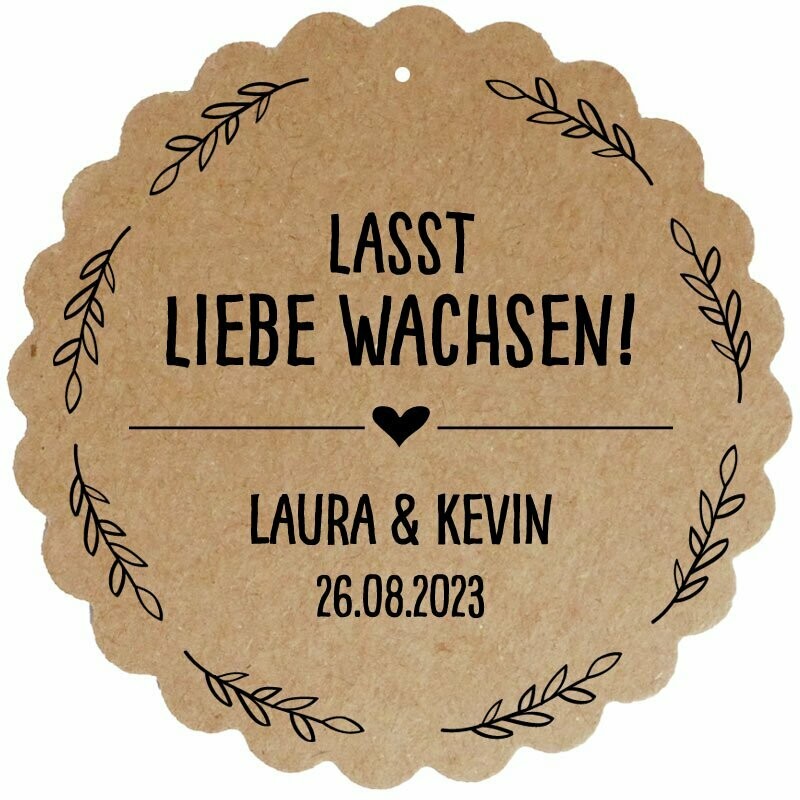 Geschenkanhänger Blume: Lasst Liebe wachsen ... Geschenkanhänger Blume: Lasst Liebe wachsen ...