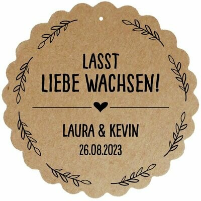 Geschenkanhänger Blume: Lasst Liebe wachsen ... Geschenkanhänger Blume: Lasst Liebe wachsen ...