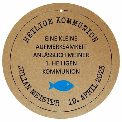 Geschenkanhänger Kreis: Heilige Kommunion Geschenkanhänger Kreis: Heilige Kommunion