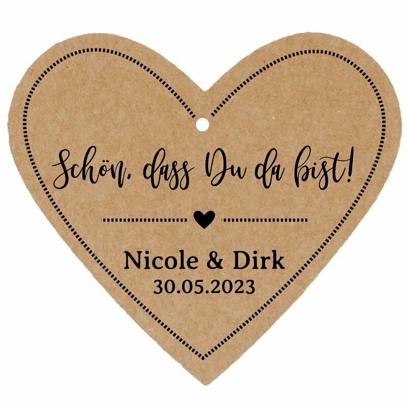 Geschenkanhänger Herz: Schön, dass Du da bist! Geschenkanhänger Herz: Schön, dass Du da bist!