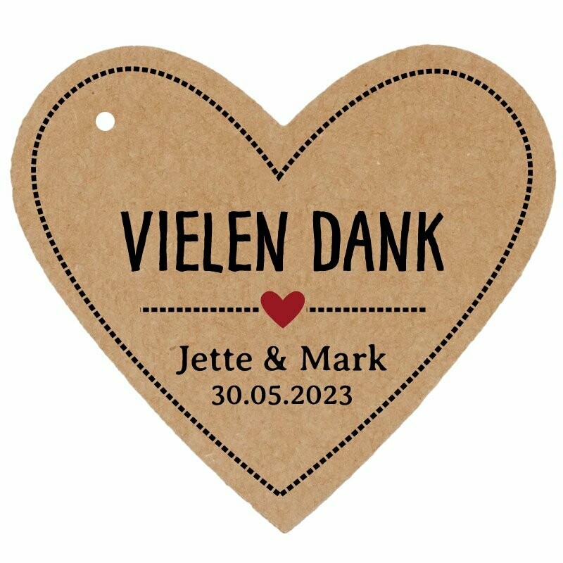 Geschenkanhänger Herz: Vielen Dank!