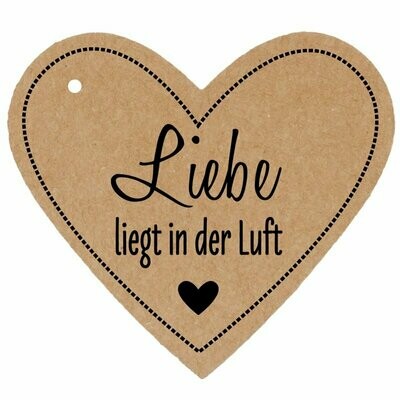 OHNE PERSONALISIERUNG Geschenkanhänger Herz: Liebe liegt in der Luft OHNE PERSONALISIERUNG Geschenkanhänger Herz: Liebe liegt in der Luft