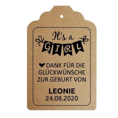 Geschenkanhänger Etikett: It's a boy / It's a girl Geschenkanhänger Etikett: It's a boy / It's a girl