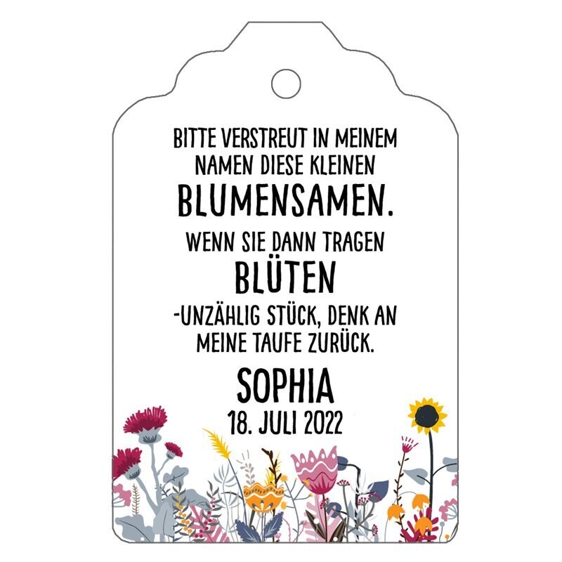 Geschenkanhänger Etikett: Blumensamen