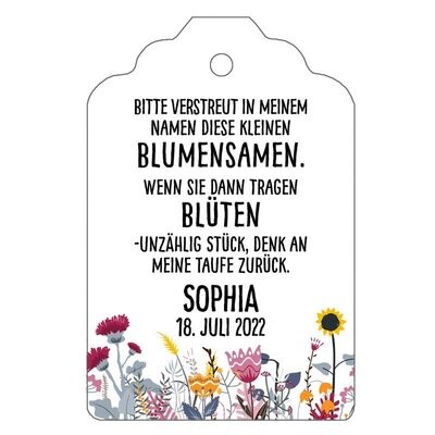 Geschenkanhänger Etikett: Blumensamen