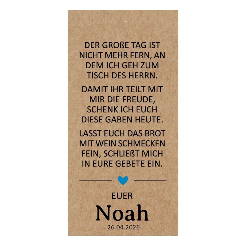 Geschenkanhänger Rechteck hoch: Brot und Wein