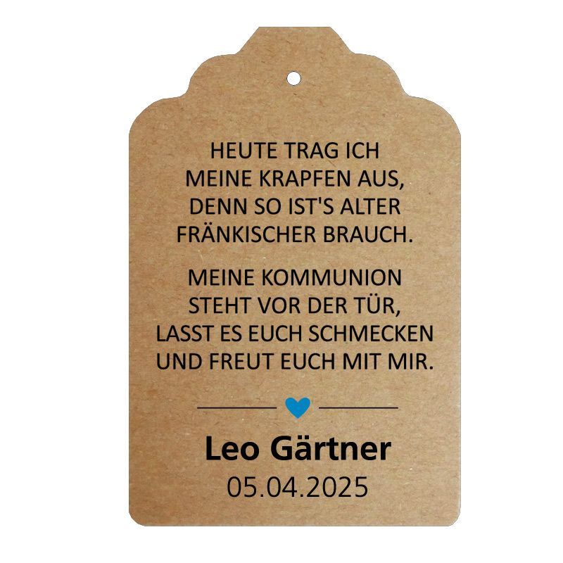 Geschenkanhänger Etikett: Fränkischer Brauch