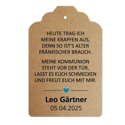 Geschenkanhänger Etikett: Fränkischer Brauch