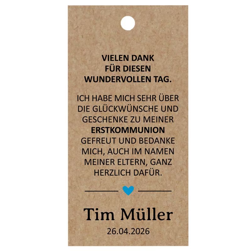 Geschenkanhänger Rechteck hoch: Vielen Dank für diesen wundervollen Tag