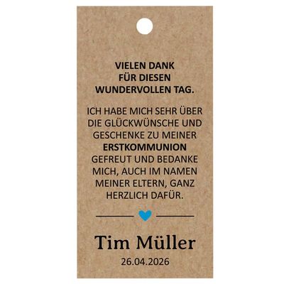 Geschenkanhänger Rechteck hoch: Vielen Dank für diesen wundervollen Tag