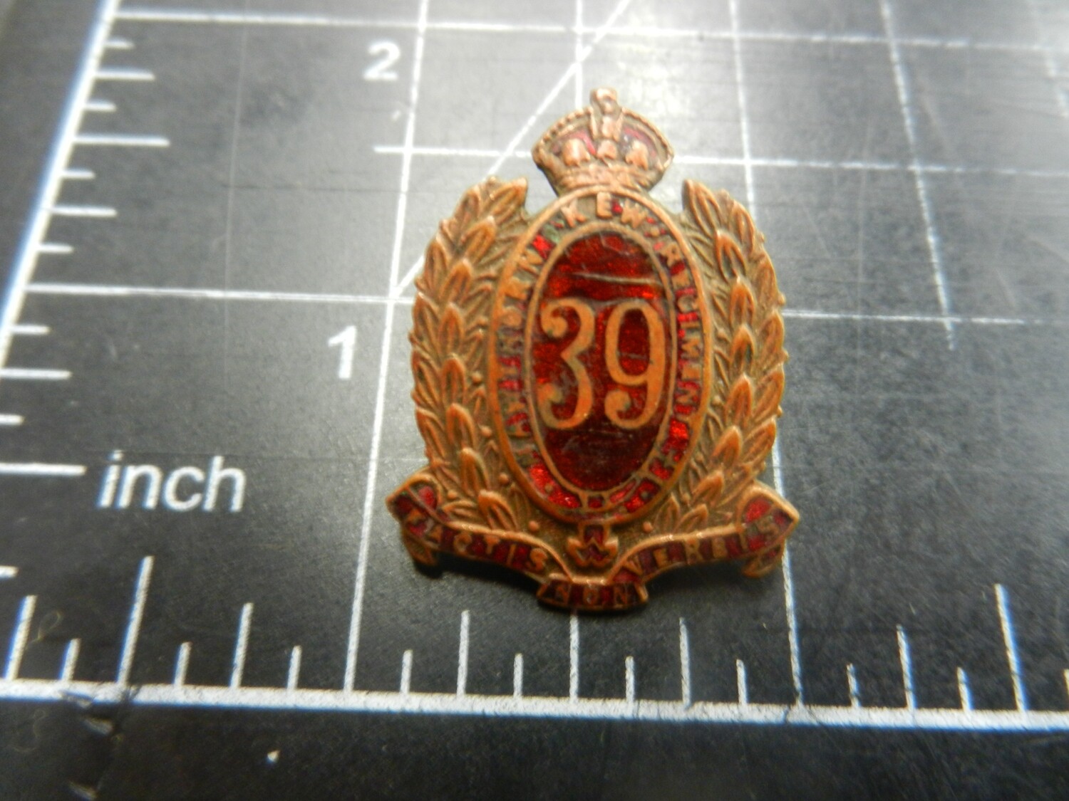39th Infantry Battalion 1930-42 Collar badge