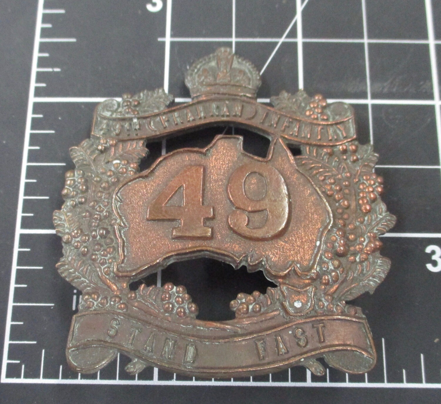 49th (PRAHRAN) Infantry (VIC) hat badge 1912-1918