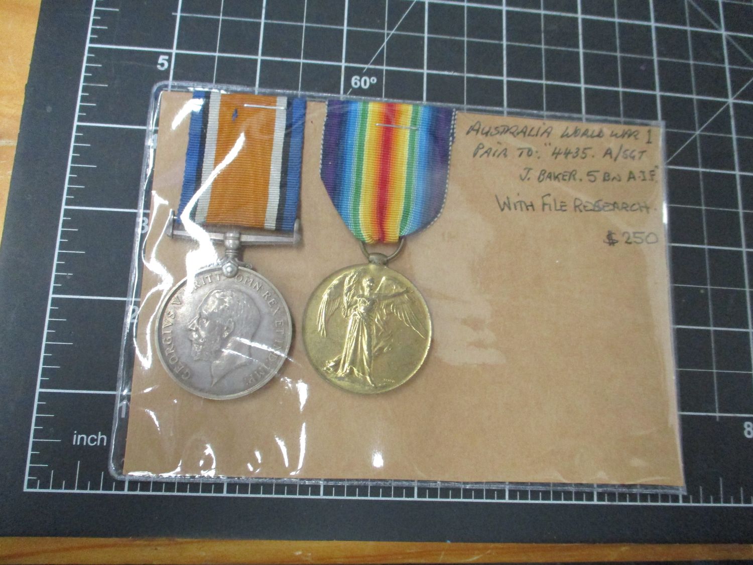 Australian WW1 Medal pair:  BARKER. 5 Bn. A.I.F