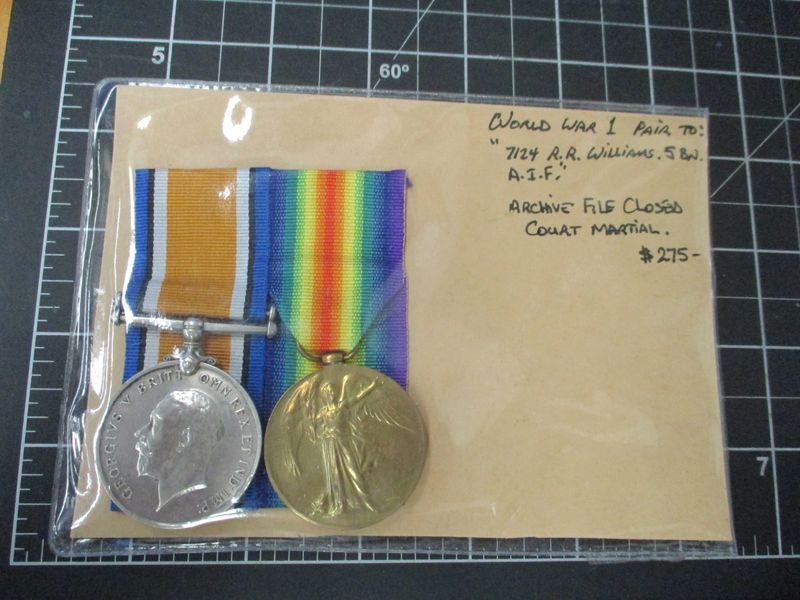 Australian WW1 Medal pair:  WILLIAMS 5 Bn. A.I.F