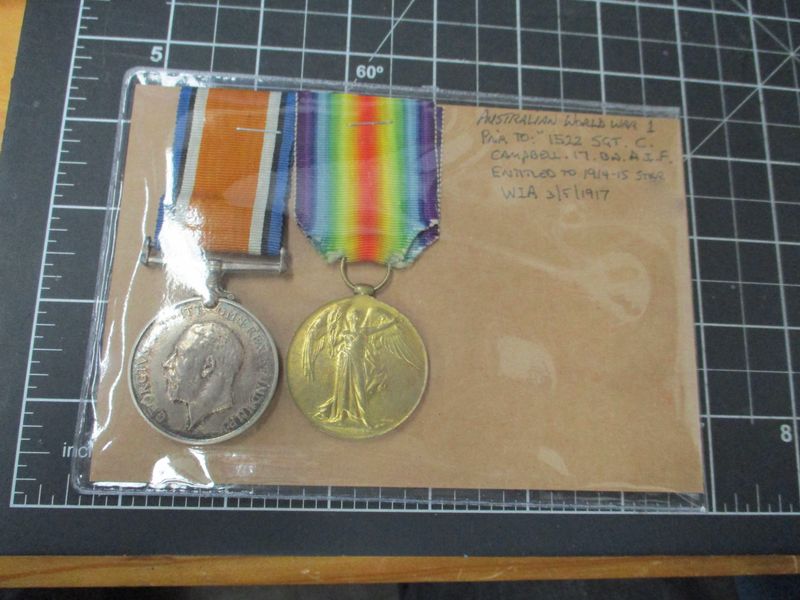 Australian WW1 Medal pair: CAMPBELL .17 Bn. A.I.F