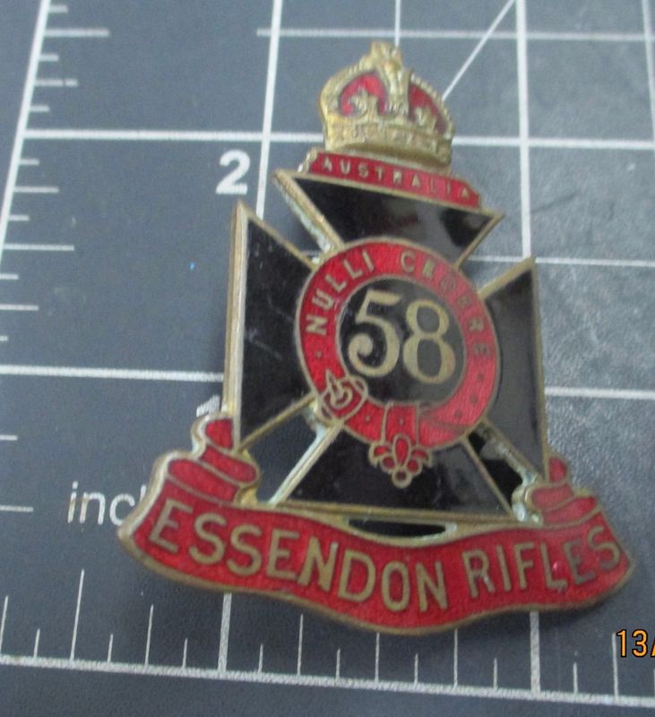58th Infantry Battalion  1930-42 hat badge