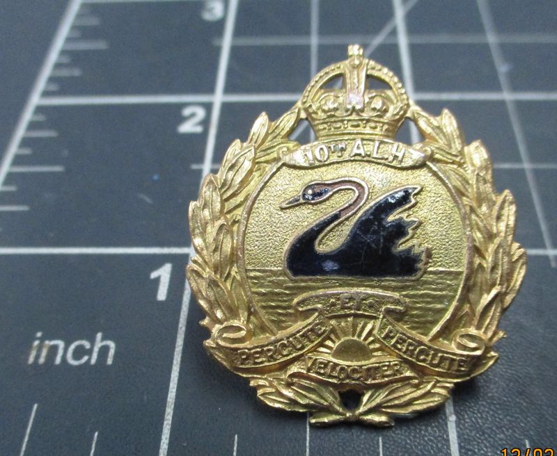 10th Australian Light Horse Regiment (A.I.F.) collar Badge 1912-1918