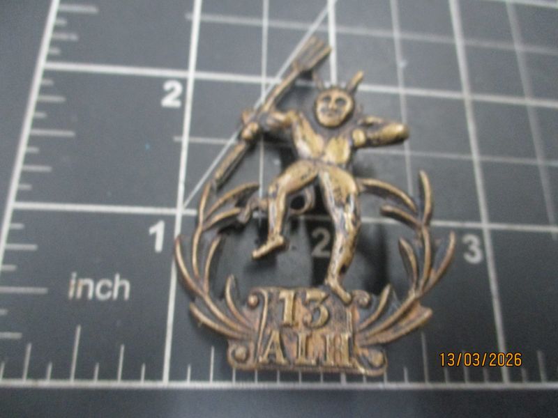 13th Australian Light Horse Regiment (A.I.F.) collar Badge 1912-1918