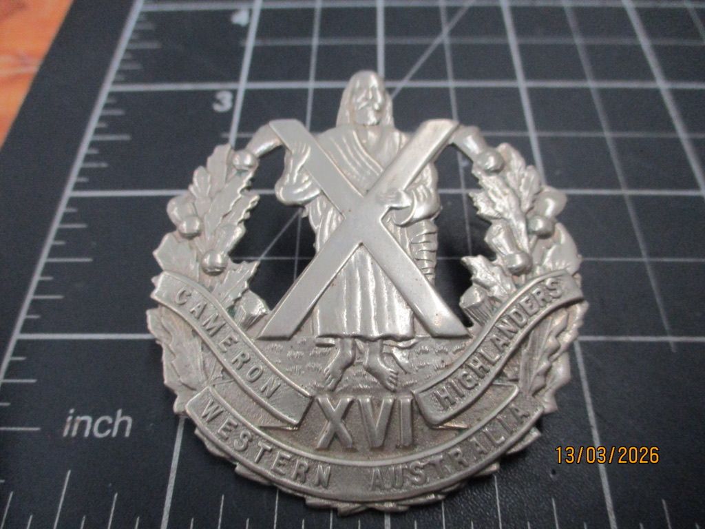 16th Infantry Battalion  1930-42 hat badge