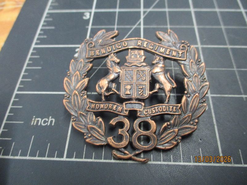 38th Infantry Battalion  1930-42 hat badge