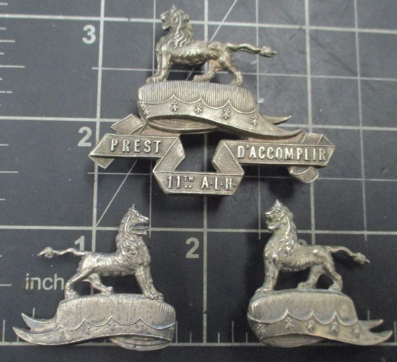 11th Australian Light Horse Regiment (VMR) hat/collar Badge set 1900-1912