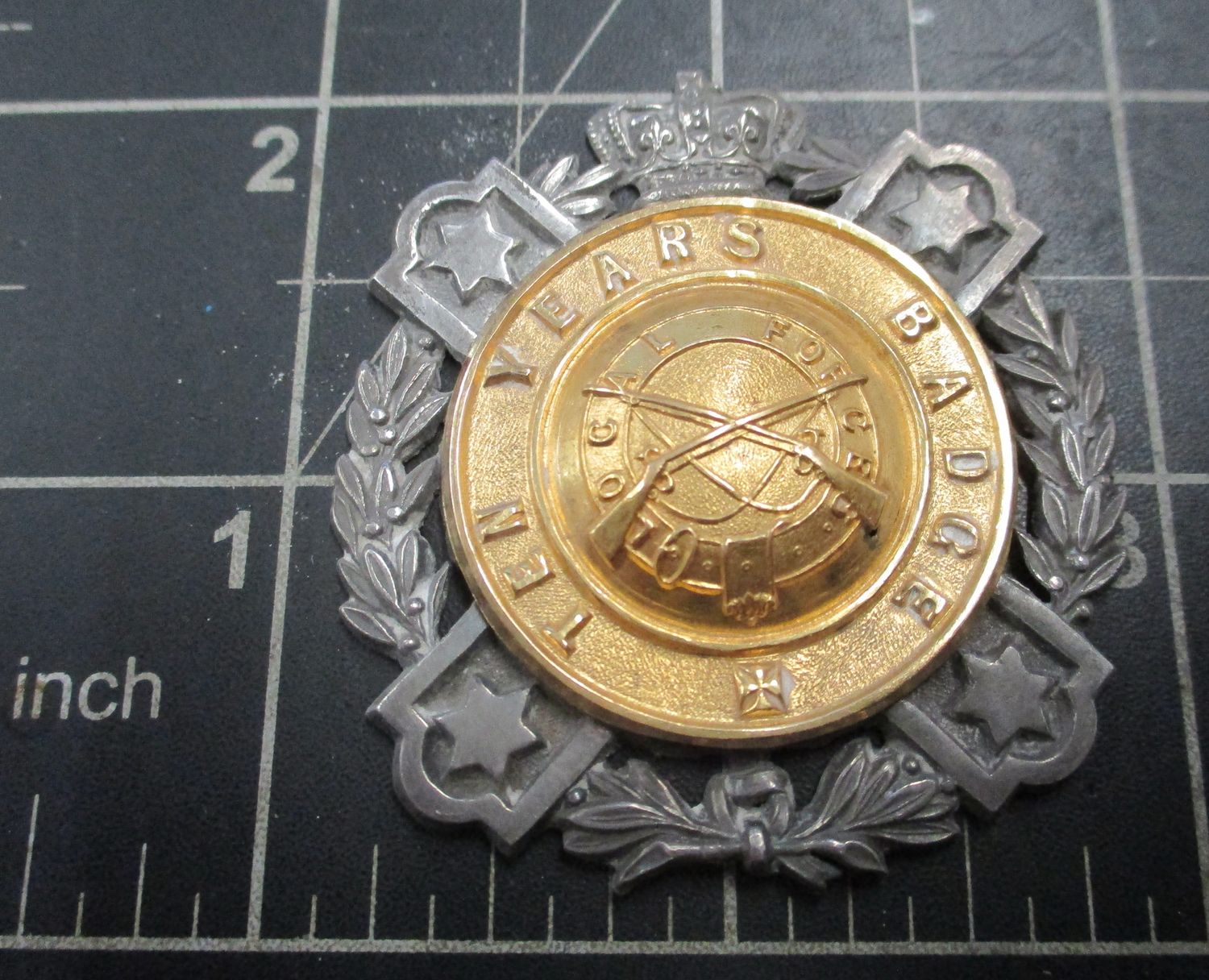 Victorian Military Forces, 10 year Long Service arm badge post-1880's