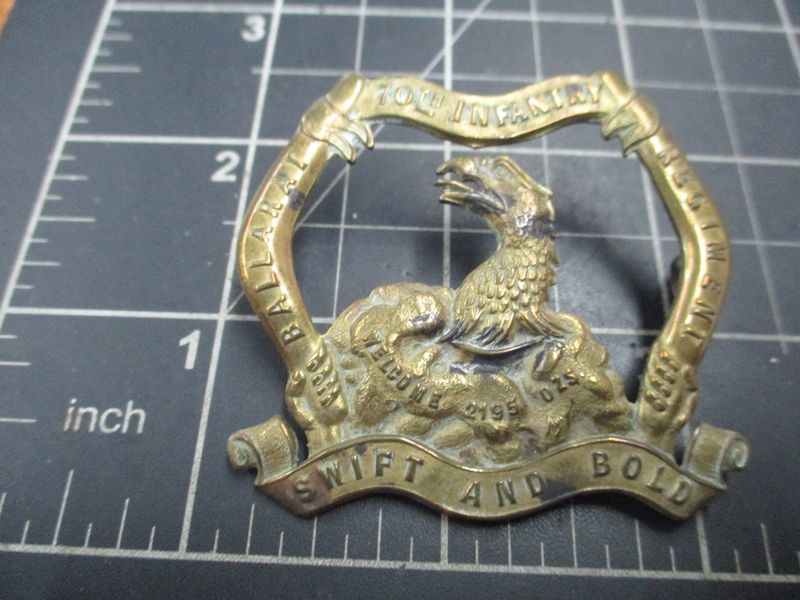 70th (Ballarat) Infantry Regiment (VIC) hat badge 1912-1918. RARE