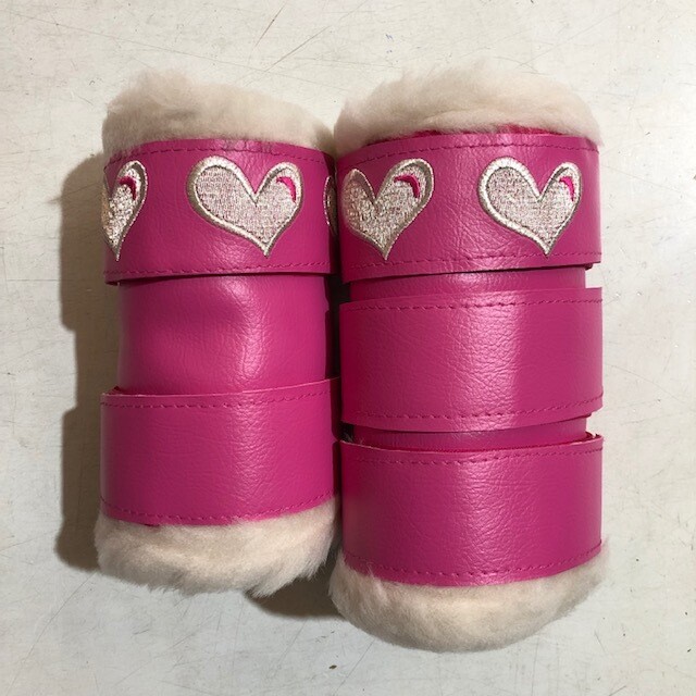 Sheepskin/ Vinyl Embroidered Show Boots (Pony)