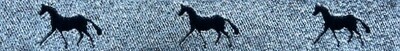 Horse Binding- Silver/ Navy Horse