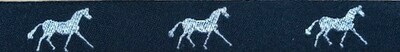 Horse Binding- Black/ Silver Horse