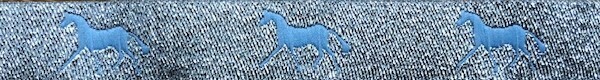 Horse Binding- Silver/Sky Horse