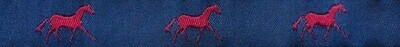 Horse Binding- Navy/Red Horse