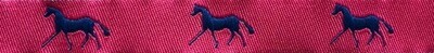 Horse Binding- Red/Navy Horse