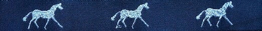 Horse Binding- Navy/Silver Horse