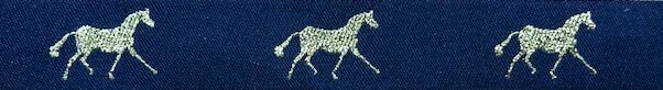 Horse Binding- Navy/Gold Horse