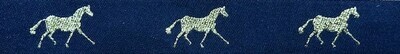 Horse Binding- Navy/Gold Horse