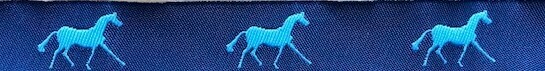 Horse Binding- Navy/Sky Horse