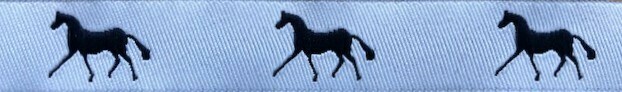 Horse Binding- White/Navy Horse