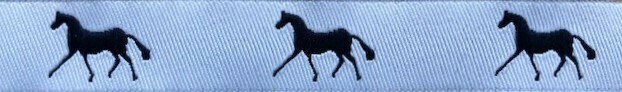 Horse Binding- White/Navy Horse