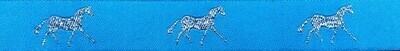 Horse Binding- Turquoise/ Silver Horse