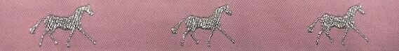 Horse Binding- Pale Pink/Silver Horse
