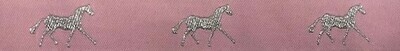 Horse Binding- Pale Pink/Silver Horse