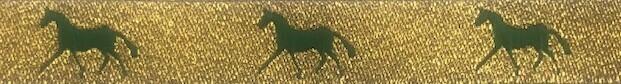 Horse Binding- Gold/ Green Horse