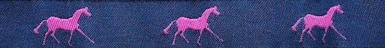 Horse Binding- Navy/Pink Horse