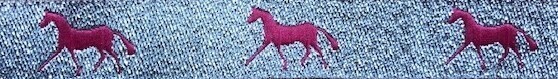 Horse Binding- Silver/Pink Horse