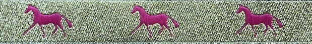 Horse Binding- Gold/Pink Horse